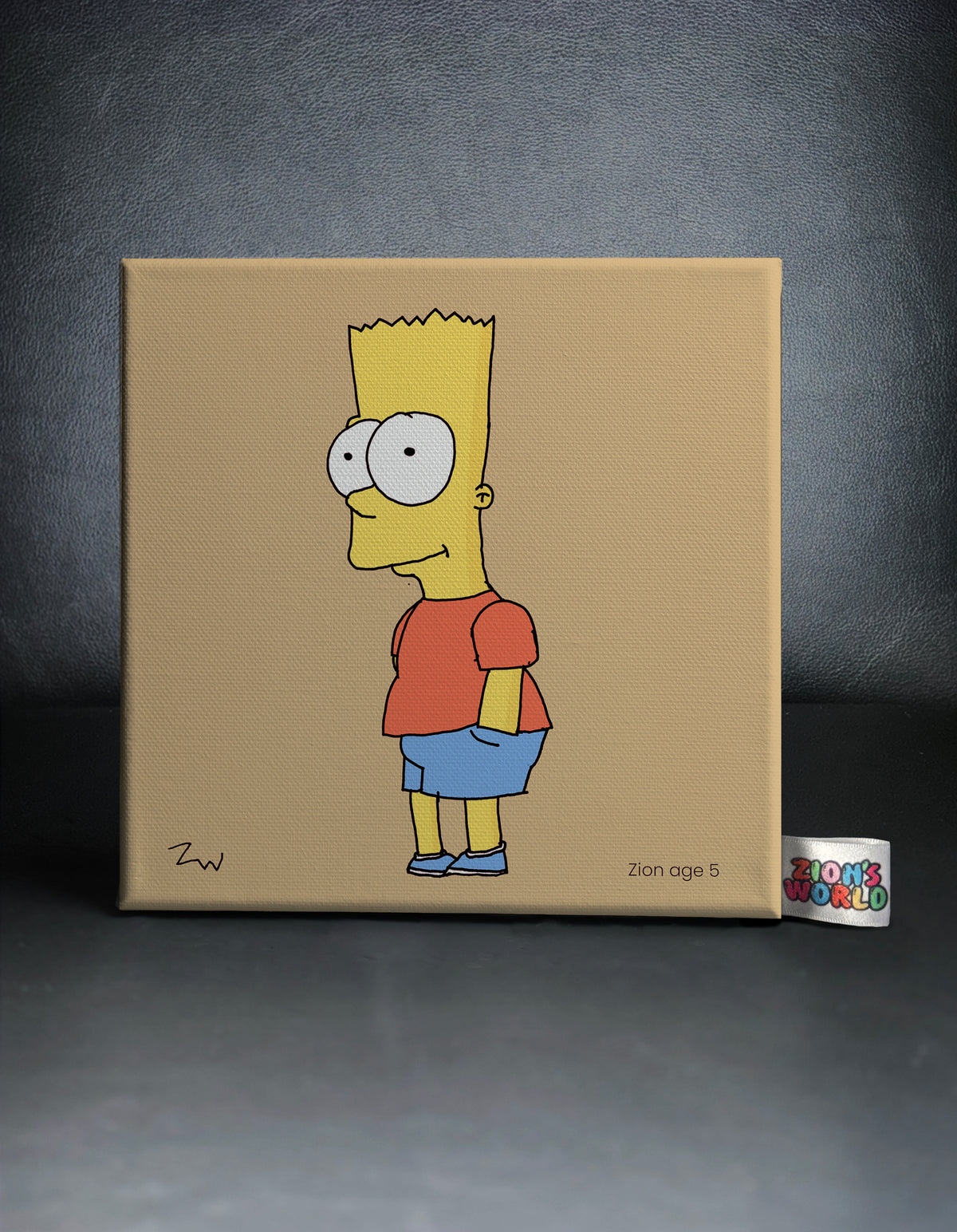 Bart Canvas - Drawn & Coloured By Zion, Age 5 - [No. 190]