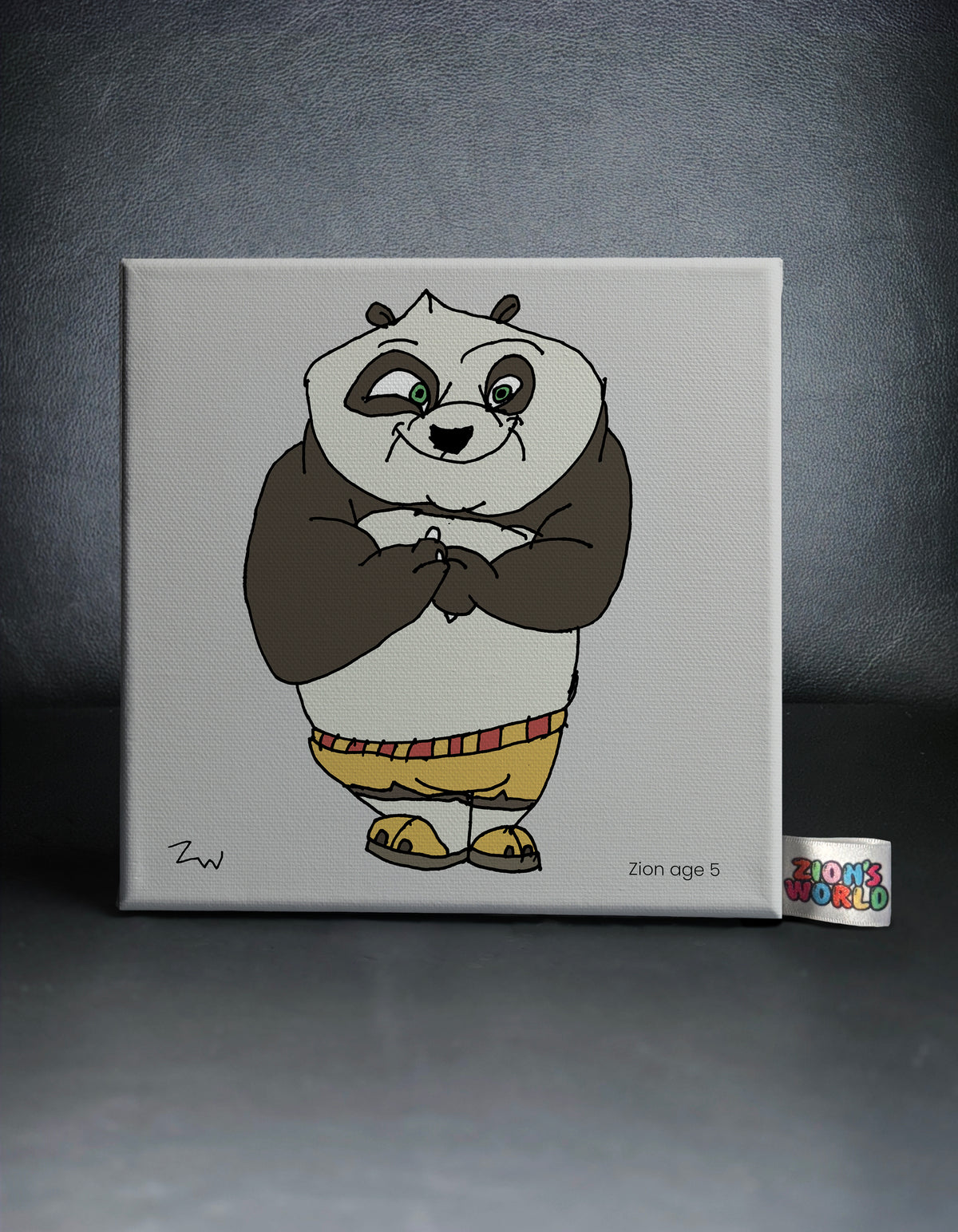 Po Kung Fu Panda Canvas - Drawn & Coloured By Zion, Age 5 - [No. 332]