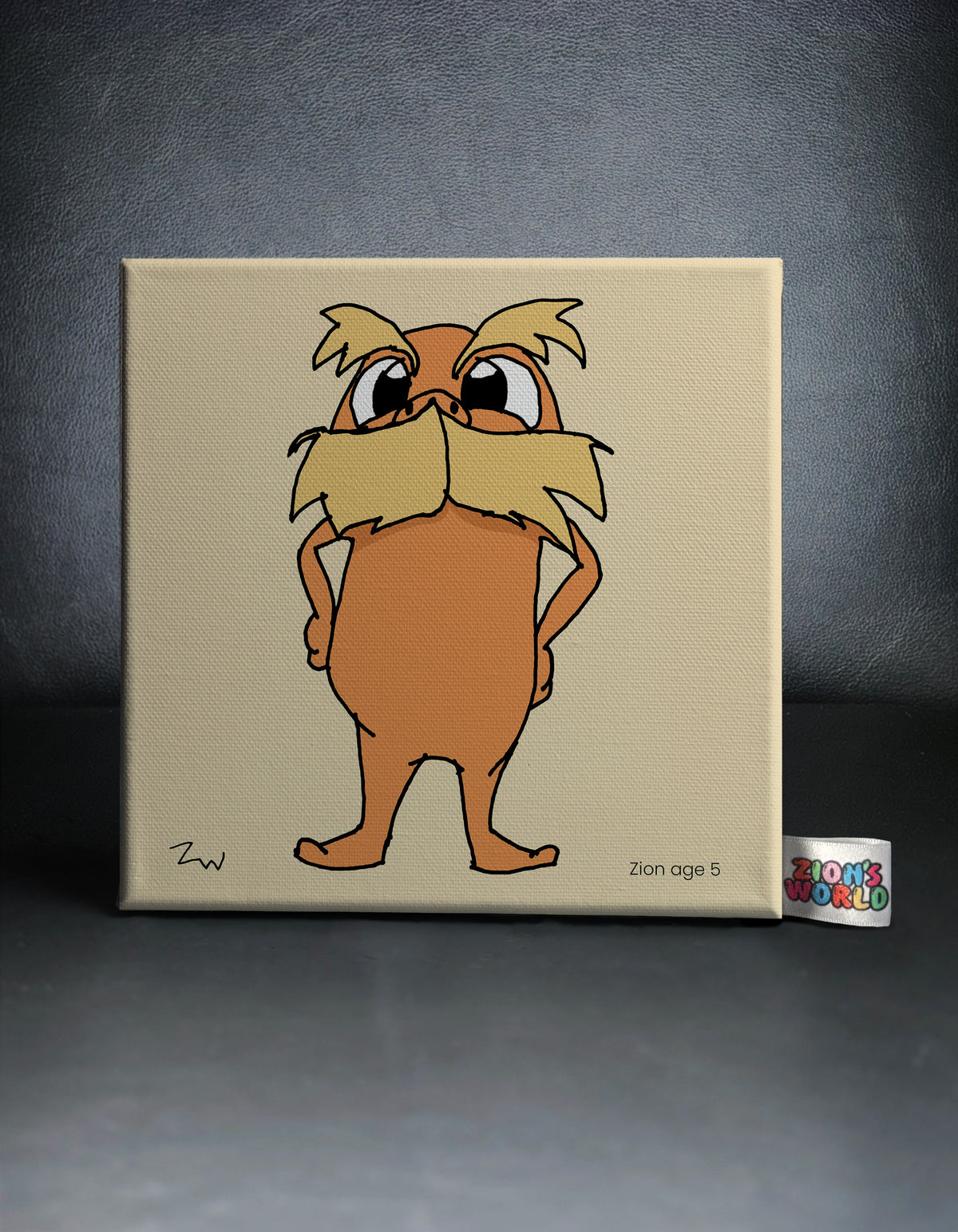 Lorax Canvas - Drawn & Coloured By Zion, Age 5 - [No. 303]