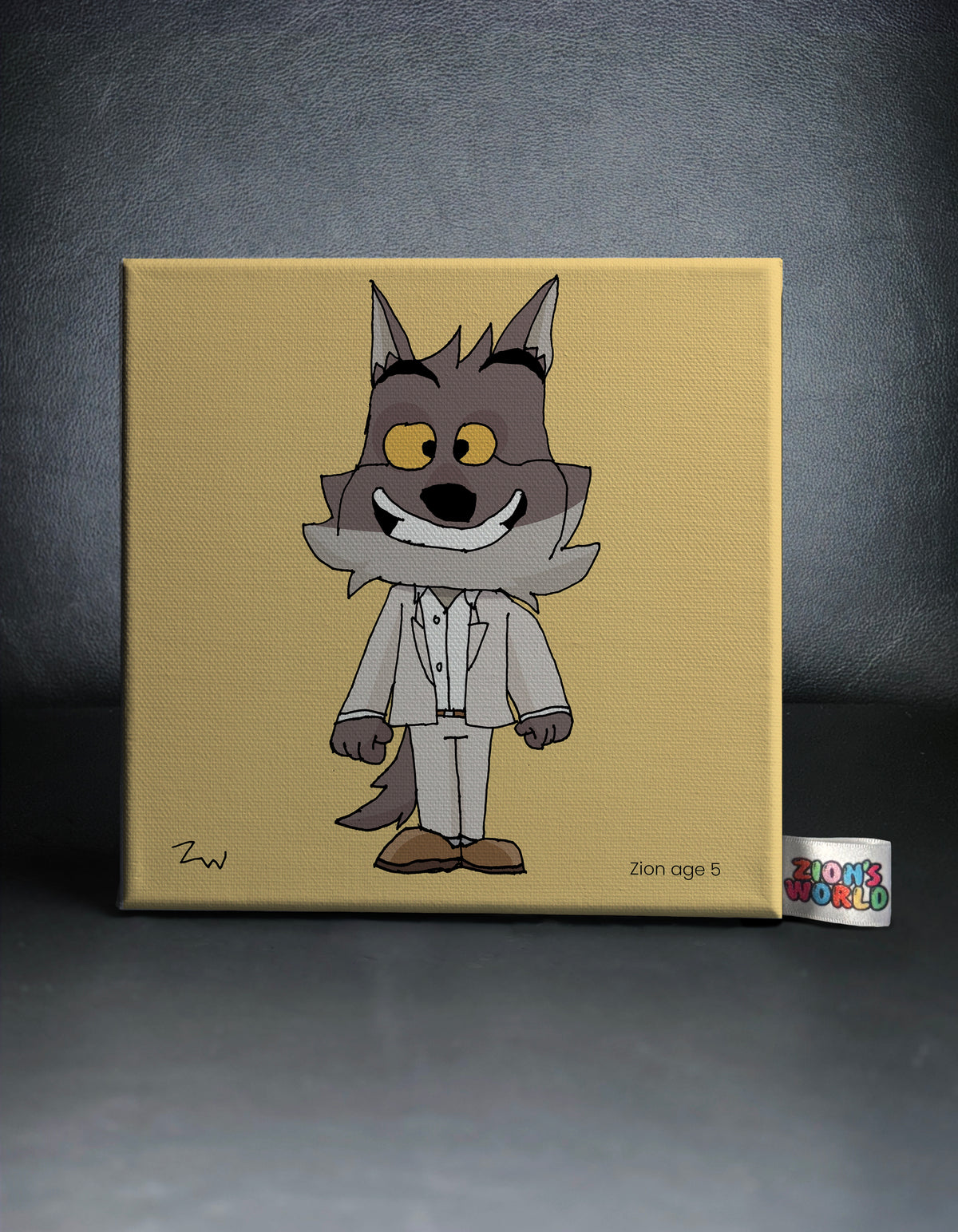 Mr Wolf Canvas - Drawn & Coloured By Zion, Age 5 - [No. 274]