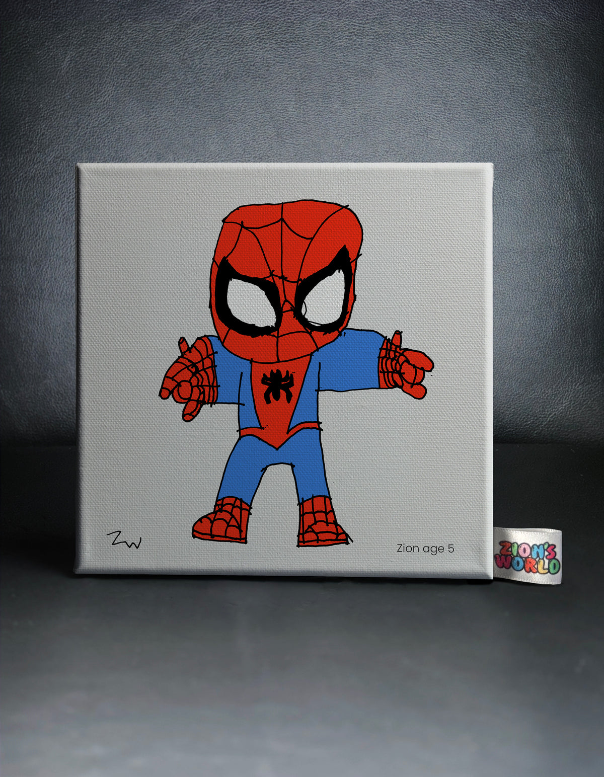 Spiderman Canvas - Drawn & Coloured By Zion, Age 5 - [No. 49]