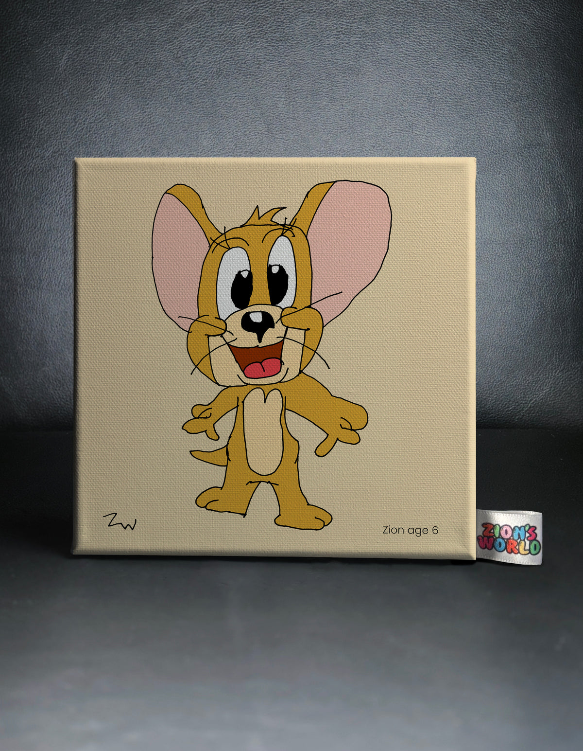 Jerry Canvas - Drawn & Coloured By Zion, Age 5 - [No. 214]
