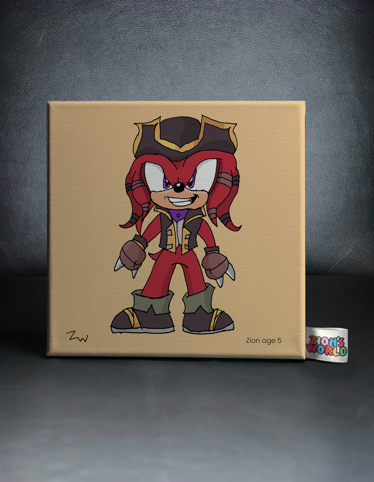 Knuckles Canvas - Drawn & Coloured By Zion, Age 5 - [No. 340]