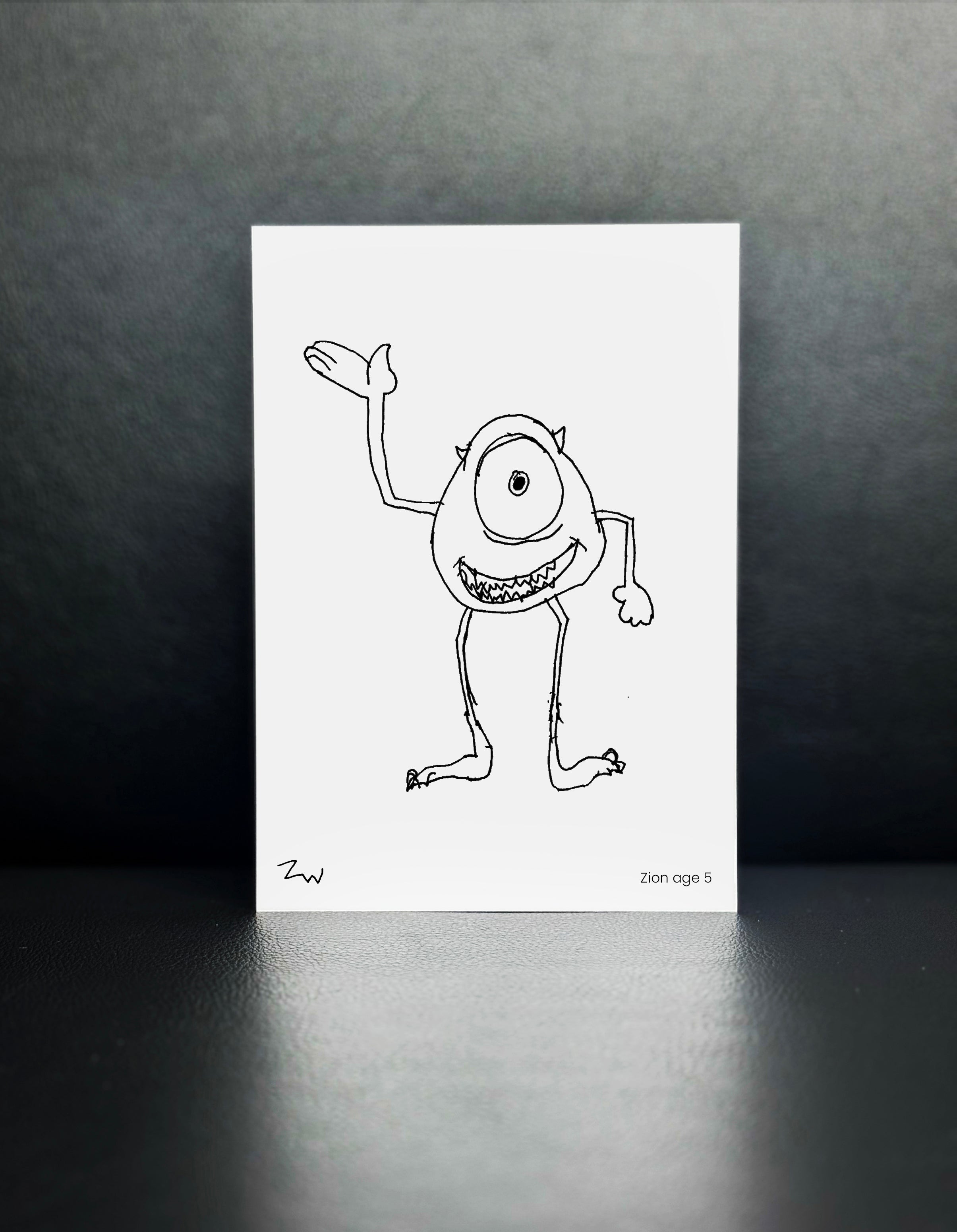 Mike Wazowski, Monsters Inc - Drawn By Zion, Age 5 - [No. 105]