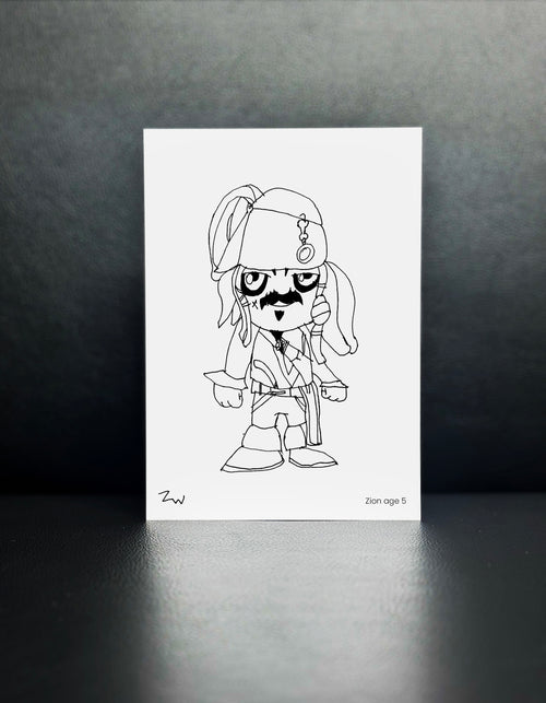 Captain Jack Sparrow - Drawn By Zion, Age 5 - [No. 108]