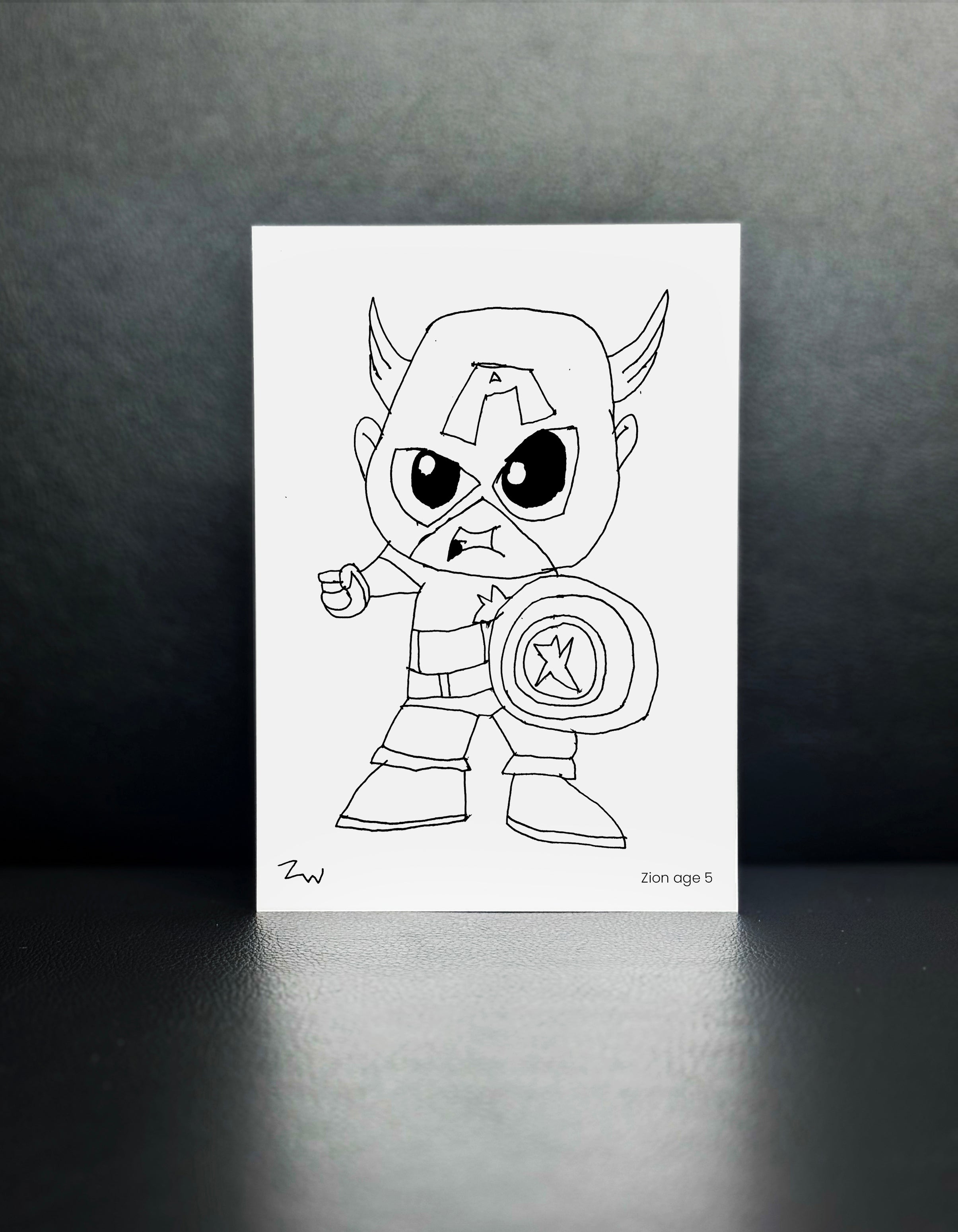 Captain America - Drawn By Zion, Age 5 - [No. 17]