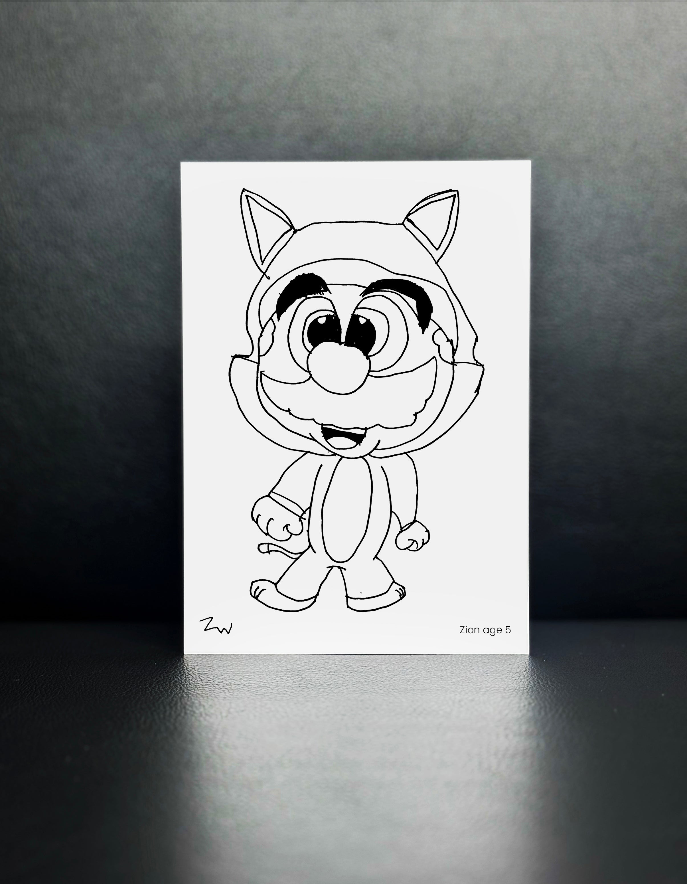 Super Mario Cat - Drawn By Zion, Age 5 - [No. 26]