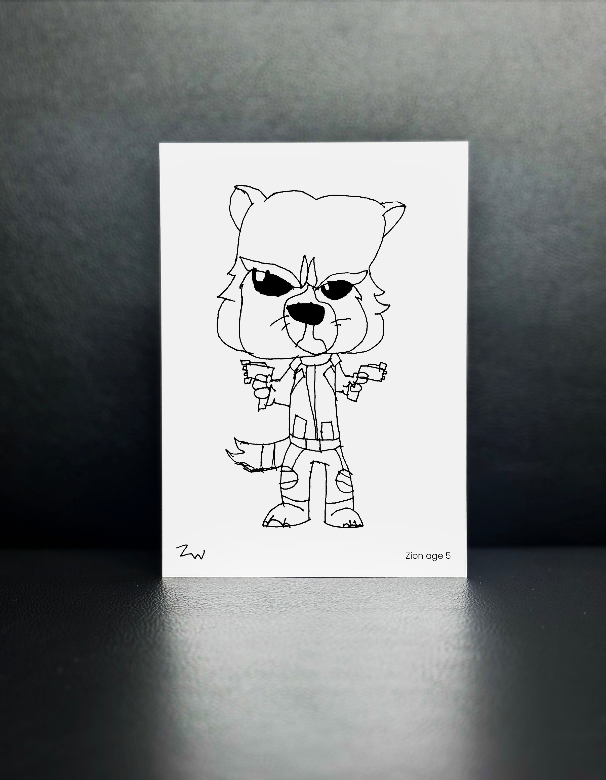 Rocket Raccoon - Drawn By Zion, Age 5 - [No. 80]